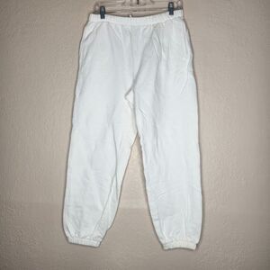 VTG REI Sweatpants Women's Medium Off White Tapered Leg Fleece Lined  Drawstring